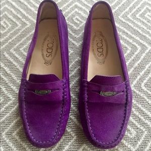 Tod’s Made in Italy Driving Loafer, Purple Suede
